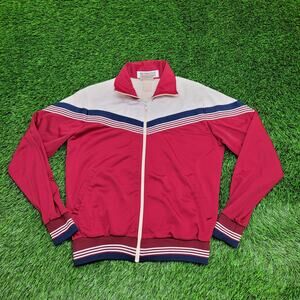 Vintage 80s Footlocker Track Jacket Womens Medium 19x24 Red
